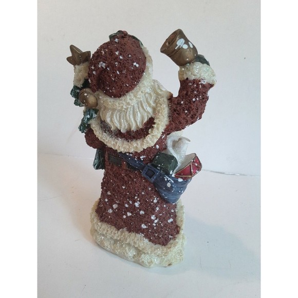 Santa Glitter Snowy 2003 Designspirations Tree Drum Bell Father Christmas - Picture 3 of 11